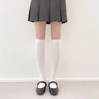High-Elasticity Cotton Plain Basic Knee Socks Semi-Compression Stocking Socks