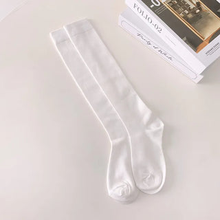 High-Elasticity Cotton Plain Basic Knee Socks Semi-Compression Stocking Socks