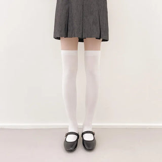 High-Elasticity Cotton Plain Basic Knee Socks Semi-Compression Stocking Socks