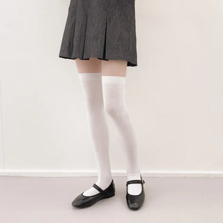 High-Elasticity Cotton Plain Basic Knee Socks Semi-Compression Stocking Socks