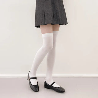 High-Elasticity Cotton Plain Basic Knee Socks Semi-Compression Stocking Socks