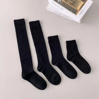 High-Elasticity Cotton Plain Basic Knee Socks Semi-Compression Stocking Socks