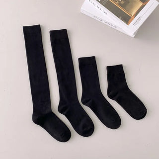 High-Elasticity Cotton Plain Basic Knee Socks Semi-Compression Stocking Socks