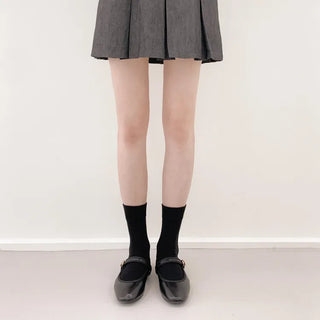 High-Elasticity Cotton Plain Basic Knee Socks Semi-Compression Stocking Socks