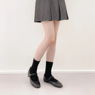 High-Elasticity Cotton Plain Basic Knee Socks Semi-Compression Stocking Socks