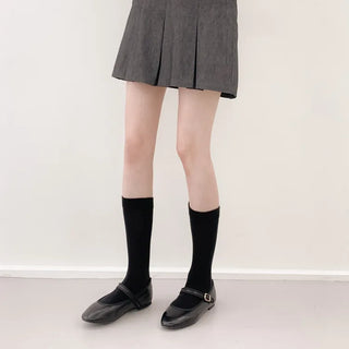 High-Elasticity Cotton Plain Basic Knee Socks Semi-Compression Stocking Socks