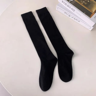 High-Elasticity Cotton Plain Basic Knee Socks Semi-Compression Stocking Socks