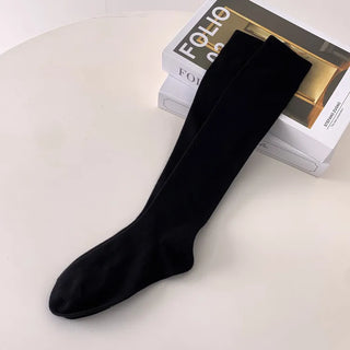 High-Elasticity Cotton Plain Basic Knee Socks Semi-Compression Stocking Socks