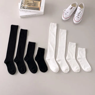 High-Elasticity Cotton Plain Basic Knee Socks Semi-Compression Stocking Socks