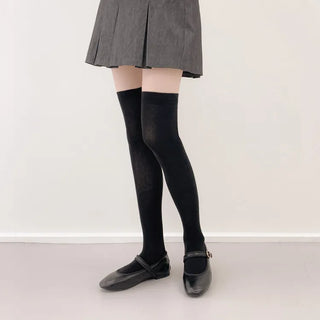 High-Elasticity Cotton Plain Basic Knee Socks Semi-Compression Stocking Socks