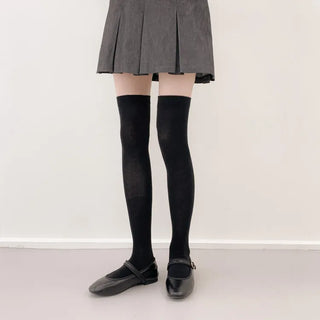High-Elasticity Cotton Plain Basic Knee Socks Semi-Compression Stocking Socks