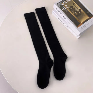 High-Elasticity Cotton Plain Basic Knee Socks Semi-Compression Stocking Socks