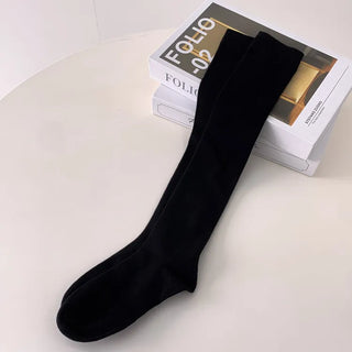 High-Elasticity Cotton Plain Basic Knee Socks Semi-Compression Stocking Socks