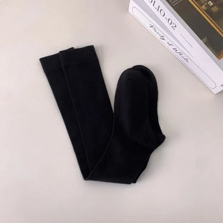 High-Elasticity Cotton Plain Basic Knee Socks Semi-Compression Stocking Socks