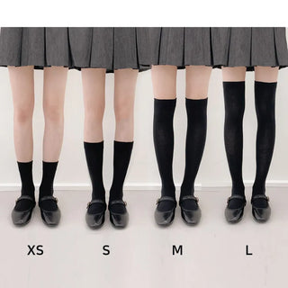High-Elasticity Cotton Plain Basic Knee Socks Semi-Compression Stocking Socks