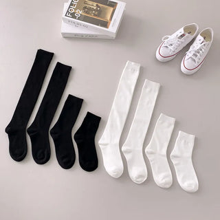 High-Elasticity Cotton Plain Basic Knee Socks Semi-Compression Stocking Socks