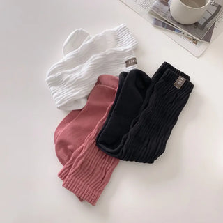 Slit Mood Shirred Pleated Warmer Socks Long Socks