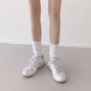Slit Mood Shirred Pleated Warmer Socks Long Socks