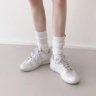 Slit Mood Shirred Pleated Warmer Socks Long Socks