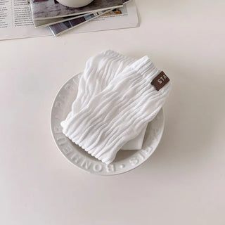 Slit Mood Shirred Pleated Warmer Socks Long Socks