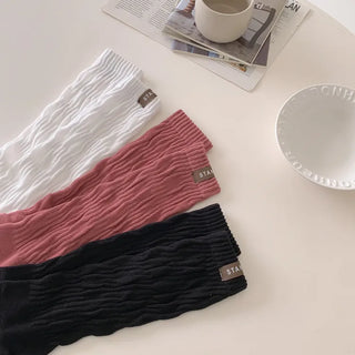 Slit Mood Shirred Pleated Warmer Socks Long Socks