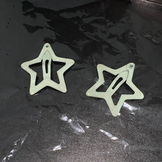 Star Pearl Kitsch Metal Festival Waterbomb Star Hair Snap Clip Set Collection