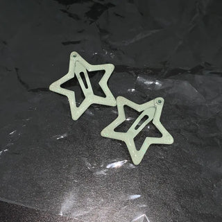 Star Pearl Kitsch Metal Festival Waterbomb Star Hair Snap Clip Set Collection