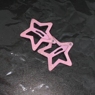 Star Pearl Kitsch Metal Festival Waterbomb Star Hair Snap Clip Set Collection