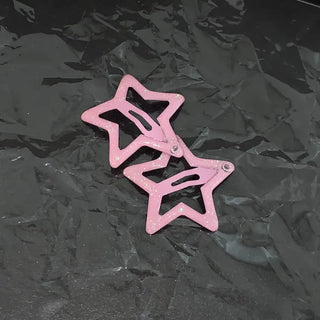 Star Pearl Kitsch Metal Festival Waterbomb Star Hair Snap Clip Set Collection