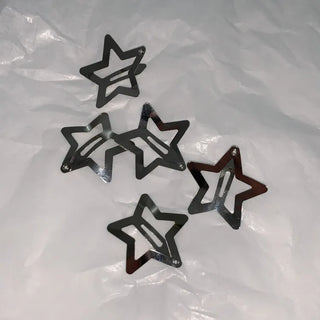 Star Pearl Kitsch Metal Festival Waterbomb Star Hair Snap Clip Set Collection
