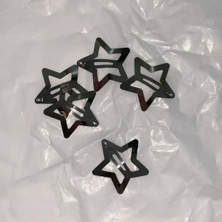 Star Pearl Kitsch Metal Festival Waterbomb Star Hair Snap Clip Set Collection