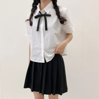 Teen Plaid Ribbon School Look Uniform Women's Ties Automatic Bow Ties Collection