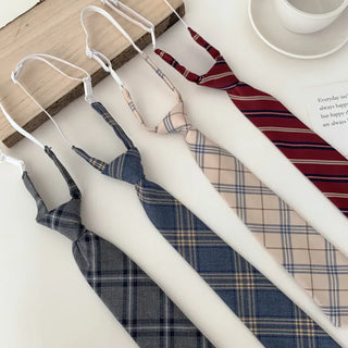 Teen Plaid Ribbon School Look Uniform Women's Ties Automatic Bow Ties Collection