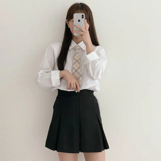 Teen Plaid Ribbon School Look Uniform Women's Ties Automatic Bow Ties Collection