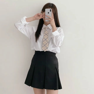 Teen Plaid Ribbon School Look Uniform Women's Ties Automatic Bow Ties Collection