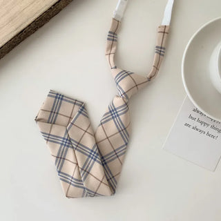 Teen Plaid Ribbon School Look Uniform Women's Ties Automatic Bow Ties Collection
