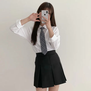 Teen Plaid Ribbon School Look Uniform Women's Ties Automatic Bow Ties Collection