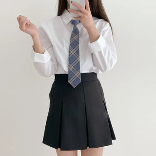 Teen Plaid Ribbon School Look Uniform Women's Ties Automatic Bow Ties Collection