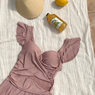 Ballerina Fit Shirred Frill Monokini One-Piece Swimsuit