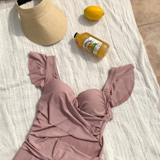 Ballerina Fit Shirred Frill Monokini One-Piece Swimsuit