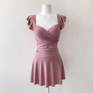 Ballerina Fit Shirred Frill Monokini One-Piece Swimsuit