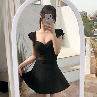 Ballerina Fit Shirred Frill Monokini One-Piece Swimsuit