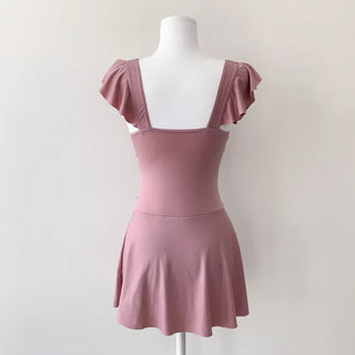 Ballerina Fit Shirred Frill Monokini One-Piece Swimsuit