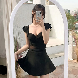 Ballerina Fit Shirred Frill Monokini One-Piece Swimsuit