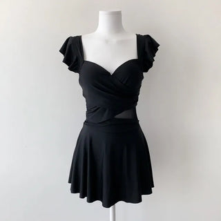 Ballerina Fit Shirred Frill Monokini One-Piece Swimsuit