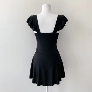 Ballerina Fit Shirred Frill Monokini One-Piece Swimsuit