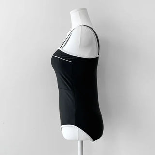 Square Neck Two-Way Monokini Bikini Swimsuit with Skirt