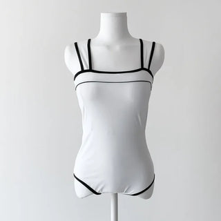 Square Neck Two-Way Monokini Bikini Swimsuit with Skirt