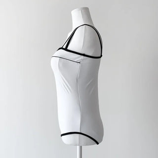 Square Neck Two-Way Monokini Bikini Swimsuit with Skirt