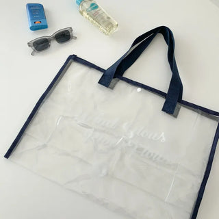 Color Band Transparent PVC Waterproof Beach Bag Summer Vacation Water Play Pool Bag